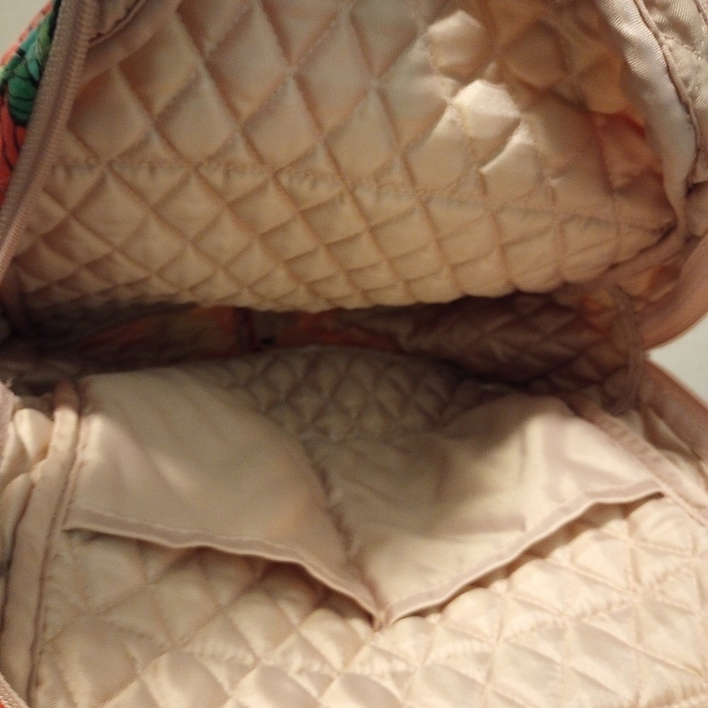 Vera Bradley Pink Floral Quilted Backpack Adjustables Straps - Picture 6 of 7